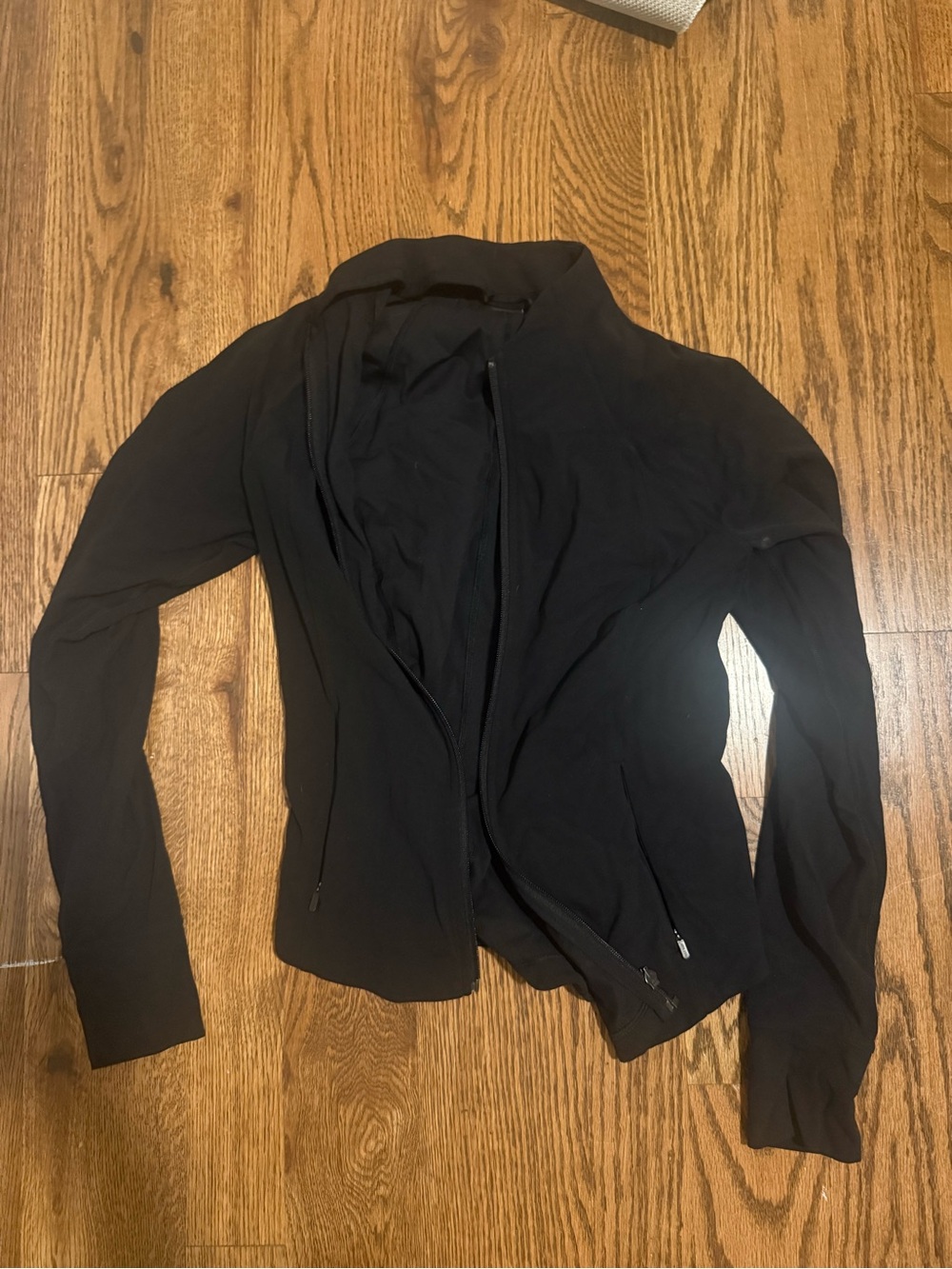 Athleta Black Bomber-Style Zip Jacket